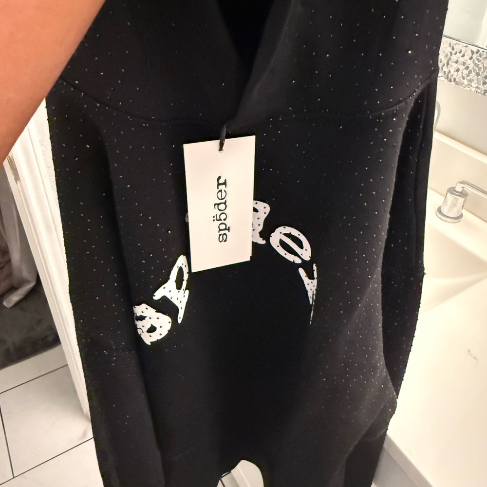 Spider  Black Hoodie with White Logo